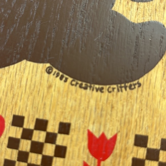 Vintage Creative Critters 1983 Cutting Board “Love Bears all Things” Bible Verse - Picture 3 of 3
